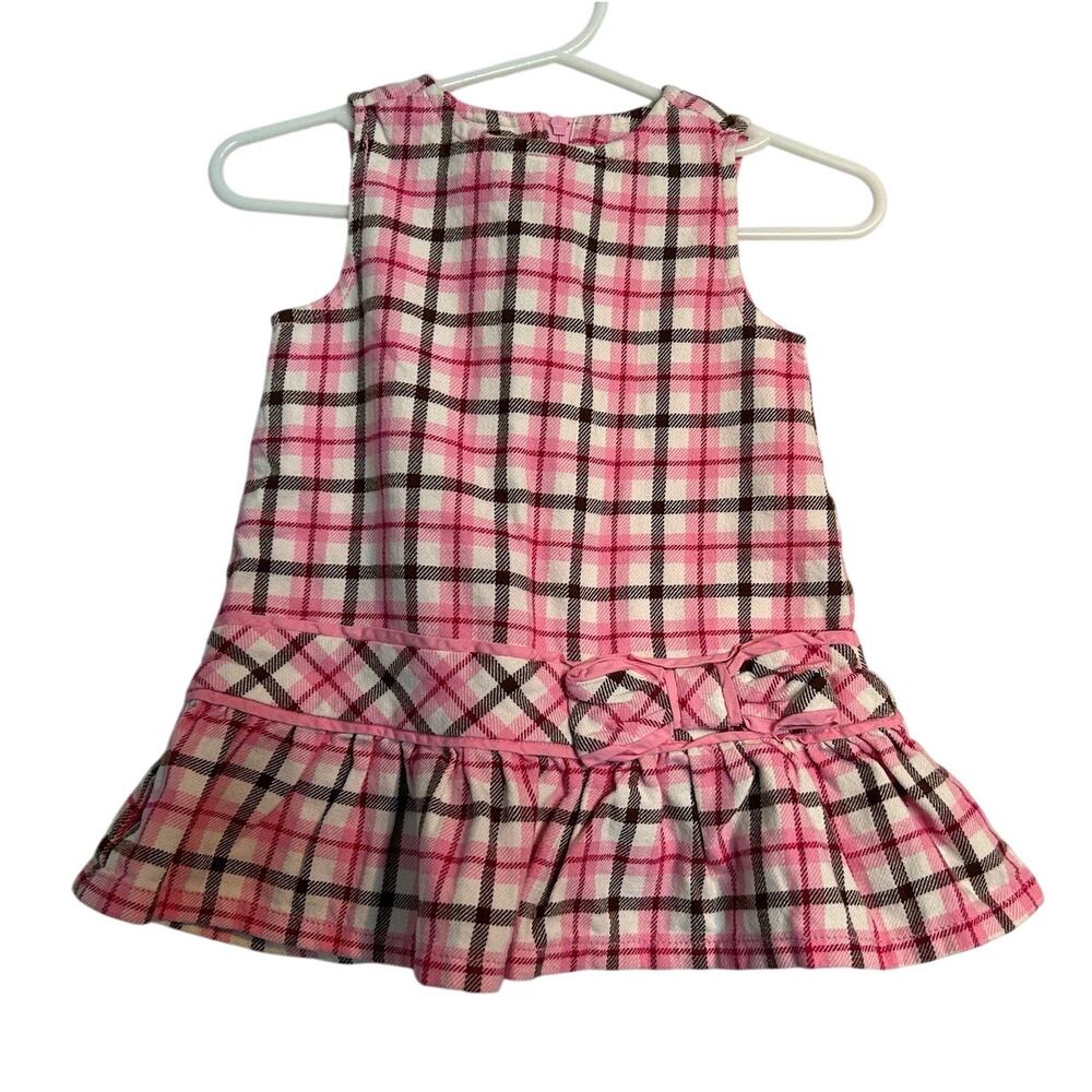 Gymboree Pink, Brown & White Plaid Drop Waist Dress – Baby Girl 3-6 Months
